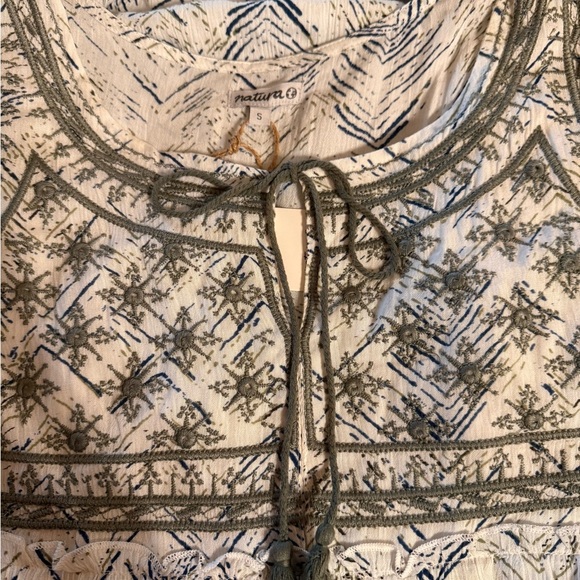 NWT Natura Women’s Size Small Maxi Bohemian Style Dress Green & Blue Sleeveless - Picture 13 of 16